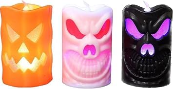 PS Pumpkin Skull Happy Halloween Theme Ghost Skull Little Devil Pumpkin Haloween Decorations 3 PCS Set