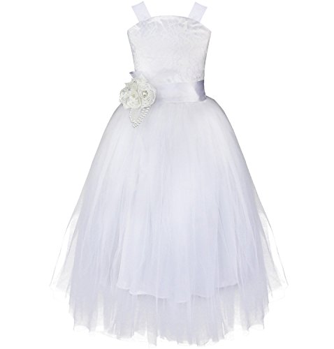 iiniim Girls Kids Crossed Back Bridesmaid Wedding Pageant Party Flower Girl Dress