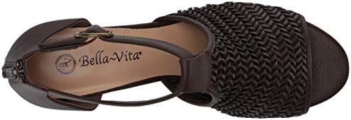 Bella Vita Women's Fashion Casual Heeled Sandal, Brown Woven, 6.5 Wide | Image 4