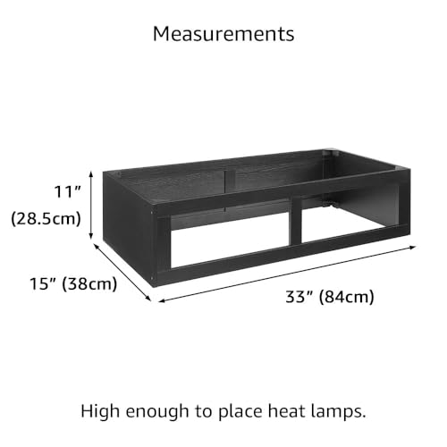 Image of unipaws Reptile Enclosure Stacker for 50 Gallon Reptile Tank | Stand for unipaws Reptile Terrariums, Stackable Base with Heat Lamp Openings and Metal Reinforced Corners, Black