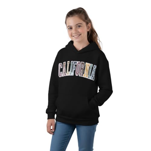 Image of WELAKEN Girls California Hoodies Sweatshirts Long Sleeves Pullover Tops