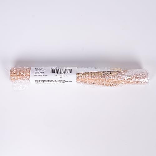 Super Kitchen Wałek do Ciasta z Drewna Bukowego, Regulowany z Grubymi Pierścieniami w 5 Rozmiarach, Idealny Dodatek do Pieczenia, do Masy Cukrowej, Pizzy, Ciast na Makaron (30×3cm)