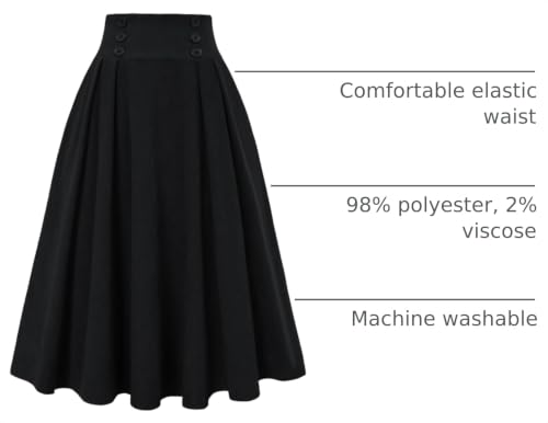 Image of Belle Poque Corduroy Skirt for Women A-Line Flared Swing Skirt Midi High Waist Skirts