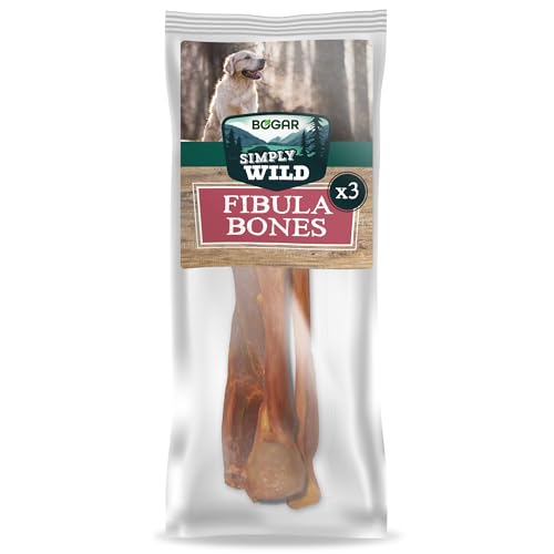 Bogar - Simply Wild - Snack per cani - Cibo per cani - Masticativi a forma di osso di prosciutto - 100% femore di maiale essiccato - Ideali anche come premietti per il tuo cane