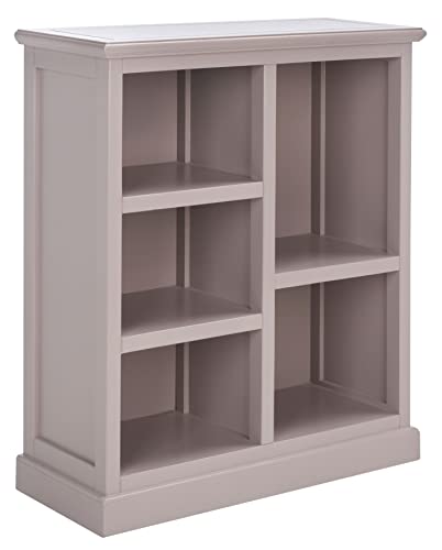 Maralah 5-Shelf Solid Wood Bookcase Grey Mauve