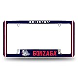 Rico Industries NCAA Gonzaga Bulldogs Alternate 12" x 6" Chrome All Over Automotive License Plate Frame for Car/Truck/SUV