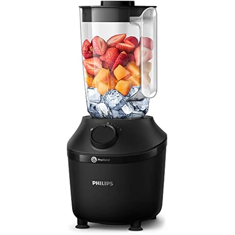 Philips Blender 3000 Series, ProBlend System, 1.9L Maximum Capacity, 1L Effective Capacity, 450W, 1 Speed Setting + Pulse, Plastic Jar, Black, (HR2041/01) Cover