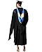 Master Graduation Gown Cap and Hood Master Regalia with 2025 2026 Tassel Matte Black Unisex
