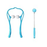 haihaz,2 pezzi Multifunzionale Massaggiatore Cervicale,strumento per massaggiare il collo,la spalla e la schiena,massaggiatore manuale del punto di innesco,rullo per massaggiare il collo,blu