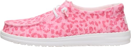 HEYDUDE Women's Wendy Stretch Jersey Leopard Slip On Shoe, Pink/Multi Size 7 | Lightweight Casual Loafers | Easy On Travel Ready Fit - image 1