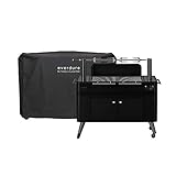 Everdure by Heston Blumenthal HUB II 54-Inch Charcoal Grill & Cover Bundle With Patented Built-in Rotisserie System & Quick Electric Ignition