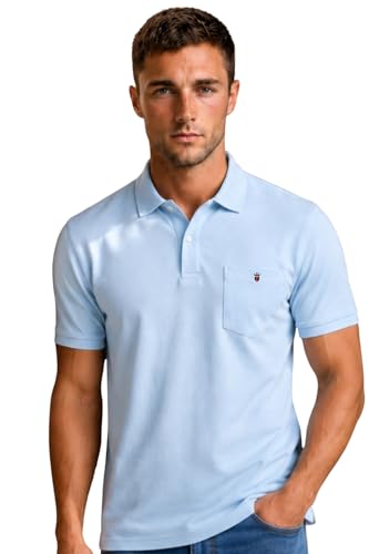 Image of Louis Philippe Men's Slim Fit Solid 100% Cotton Polo T-Shirt