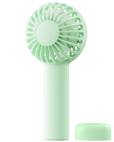 Image of SWEETFULL Mini Portable Fan - Rechargeable Handheld Fan, 3 Speeds Personal Small Hand Gifts for Travel Essentials, Lash, Makeup, Eyelash, Kids, Girls, Women - USB, Cute Design Green