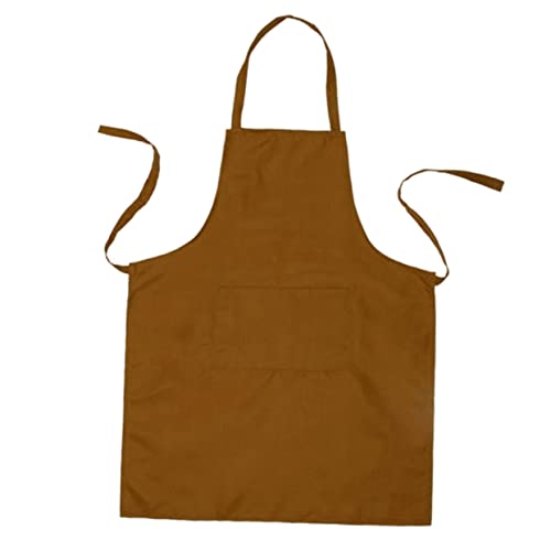 TIDTALEO Bib Chef Apron Waterproof Apron Pockets for Women Plain Bib Halter-neck Style 60x70cm