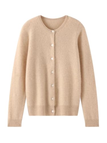 Women's O Neck Cashmere 100 Percent Button Cardigan Knit Warm Long Sleeve Sweater2