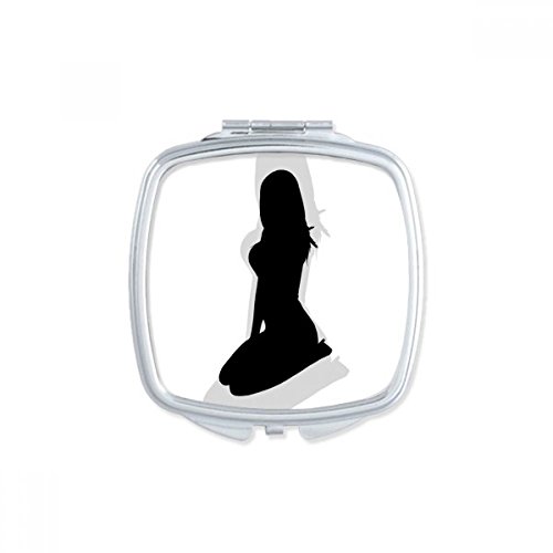 Kneeling Position Hot Beautiful Woman Square Mirror