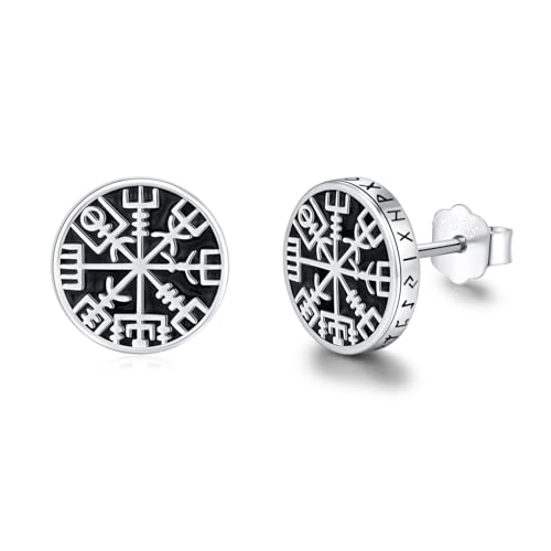 Pendientes vikingos pequeños de plata 925 que evitan alergias en la piel