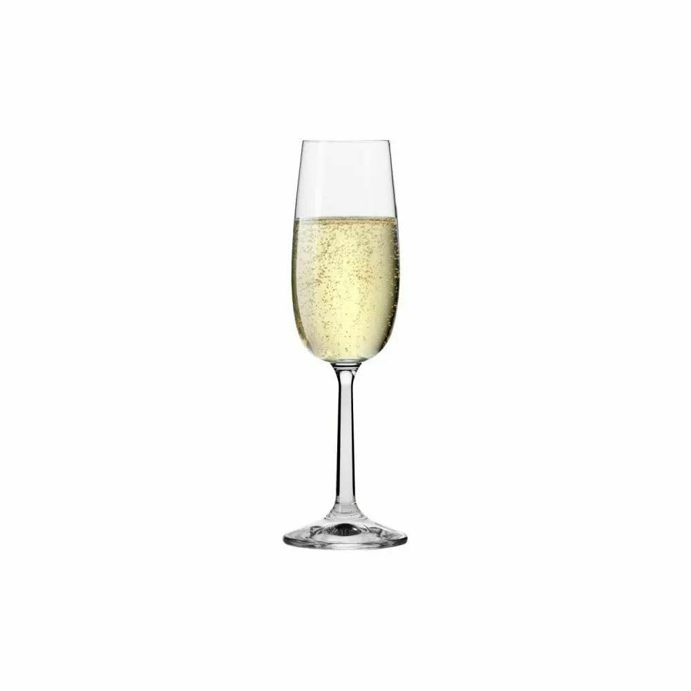 Krosno – Flûtes à Champagne et Prosecco 175 ml – Lot de 6 – Collection Pure – Cristal Sans Plomb – Silhouette Élancée, Élégante et Intemporelle