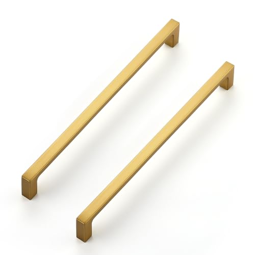 Image of Ravinte Brushed Brass Solid Pulls Cabinet Handles 8 Inch 5 Pack