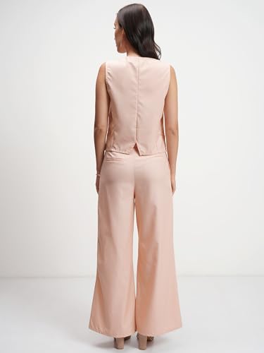 Image of Tokyo Talkies Women Tailored Waistcoat & Flared Trousers Co-ord Set | Sleek & Sophisticated | Trendy & Versatile