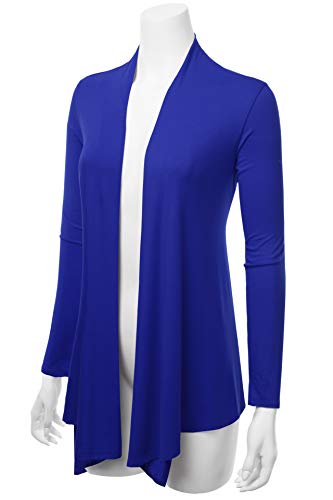 Image of Women's Drape Front Open Cardigan Long Sleeve (S-2X, Made in USA)