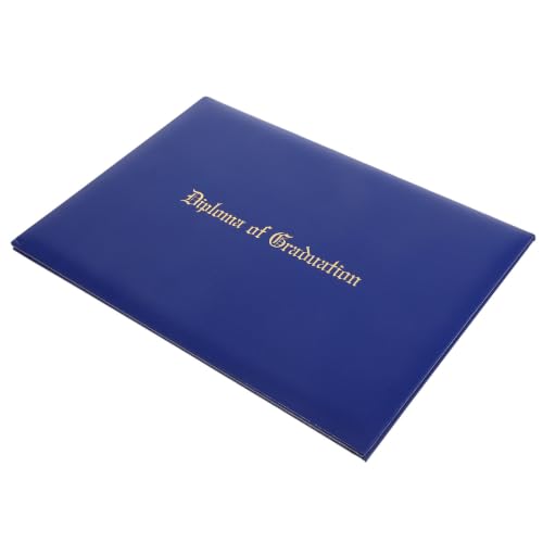 Portadiplomas de cuero sintético azul Luxshiny con acabado premium acolchado para recuerdos