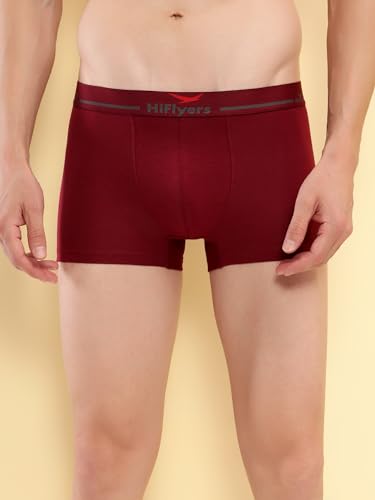 Image of HiFlyers Men's Cotton Spandex Odour-Free, Long Lasting Comfort, All Day Fresh and Confidence Dark Knight Collection Solid Trunks