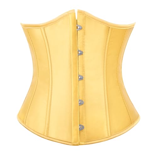 TRIWORKS Corsé para mujer, corpiño bajo el pecho, satén, cintura cincher para Halloween y carnaval, XS-6XL, Frío, XS