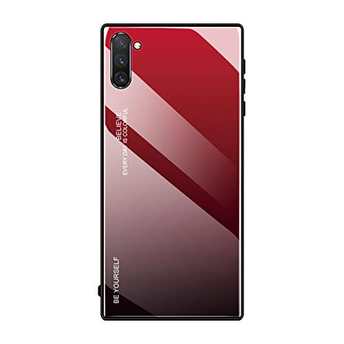 Alihtte Coque pour Samsung Galaxy Note 10, Coque Protection Note 10 Dégradé Couleur Verre trempé 9H avec Cadre Souple TPU Silicone Anti-Scratch Mode Housse Etui Bumper Case Cover pour Galaxy Note 10 Cover
