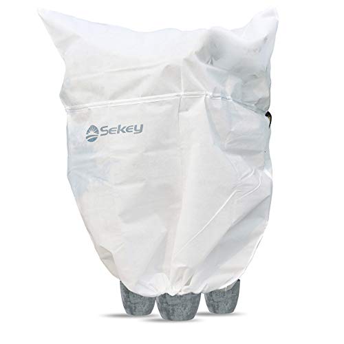 Preisvergleich Produktbild Sekey Winterschutz Kübelpflanzensack 80g / m² Pflanzenschutzsack Winterschutz für Pflanzen mit 2 Kordelzug und Reißverschluss, Pflanzenschutzhaube Weiß 360x250cm