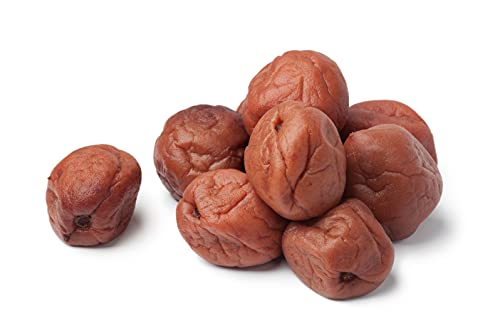 Hymor Umeboshi Bio – 500 g – ciruelas japonesas, frutos de Ume, albaricoque, ciruelas secas biológicas con hojas de shiso, sal marina japonesa, fermentada y salada