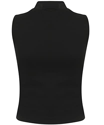 Chaleco corto cuello alto negro COOZO protege del viento sin abultar 5