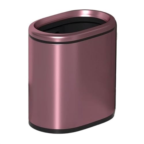 Poubelle cuisine fine en acier inoxydable rose de 12L avec bac amovible