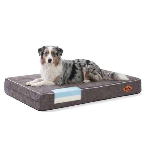 Image of LaiFug Orthopedic Memory Foam Pet(46 inchx 28 inchx 4 inch,Slate Grey) /Dog Bed with Durable WaterProof Liner and Removable Washable Cover