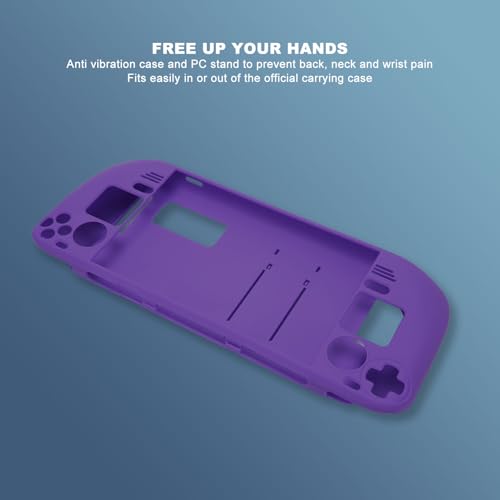 VBESTLIFE Funda con Función Atril para Steam Deck, Funda Protectora con Soporte para PC a Prueba de Golpes y Agarre Ergonómico Compatible con Dispositivos Portátiles Steam Deck (morado oscuro) - imagen 2