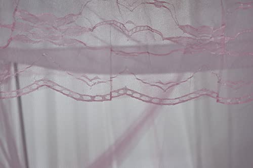 Naturetalk Bed Canopy, Princess Bed Curtain Net For Girls & Adults，Three-Doors Rectangle Lace Dome Netting (Pink, California King) #TOP7