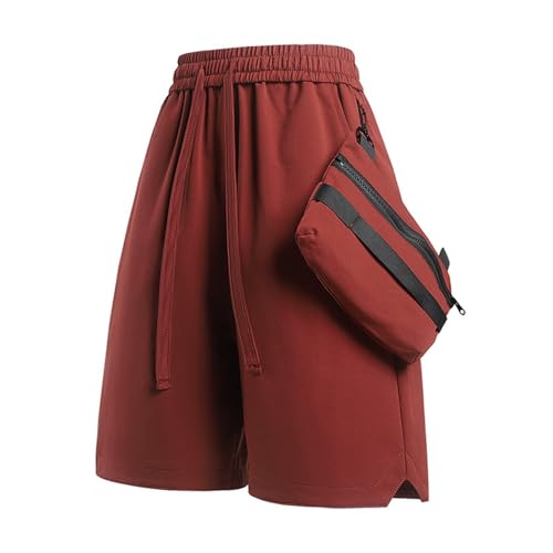 Pantalones cortos cargo para hombre con muchos bolsillos, elásticos, transpirables, pantalones de trabajo con goma elástica, pantalones de entrenamiento para hombre, de secado rápido, pantalones