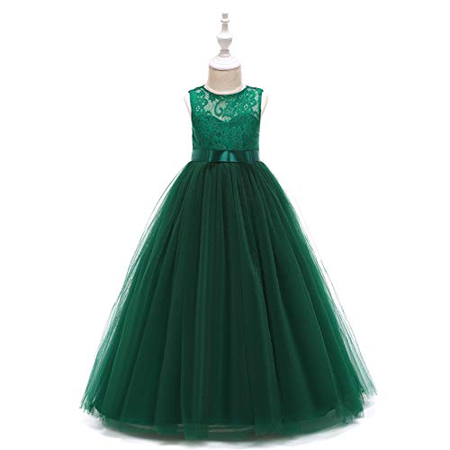 Glamulice Flower Girls Lace Bridesmaid Dress Princess Elegant Tulle Long A Line Dresses Pageant Wedding Party Ball Gown2