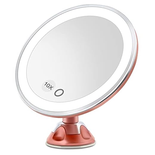 FASCINATE Trifold Lighted Makeup Mirror 3 Color Lighting 72 LEDs Makeup Vanity Mirror with 10X/3X/2X/1X Magnification, Cord & Cordless, 180°Rotation Portable High-Definition Cosmetic Mirror Rose Gold