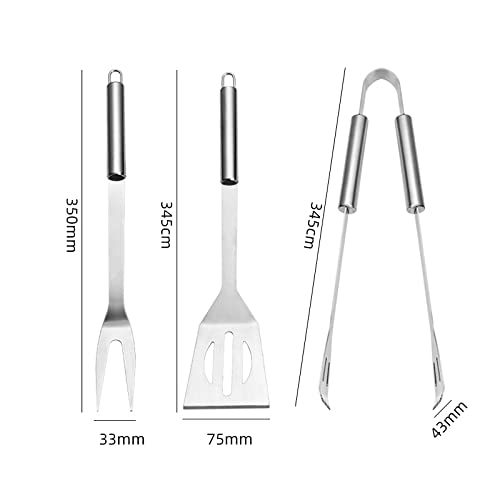 SKEIDO Outdoor Barbecue 3 piece set Portable Aluminum Box Stainless Steel BBQ fork Pliers Barbecue Set Camping Outdoor Cooking Tool Set