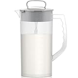 Breast milk pitcher, 64oz/ 2000ml Mixing pitcher with lid, Mixing baby formula,coffee, milk and juice with Angled Plastic Blades and Adjustbale mixer plunger (one pack)