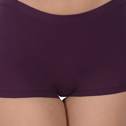 Image of EVA & JOY Women's Cotton Solid Mid-Rise Boyshort Panty