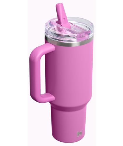 Image of STANLEY Quencher ProTour Flip Straw Tumbler with Leakproof Lid 40 oz | Built-In Straw & Handle | Cupholder Compatible for Travel | Insulated Stainless Steel Cup | BPA-Free | Dark Blossom