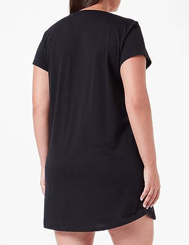 Image of Triumph Nightdresses NDK Women's Sustainable Cotton Nightdress Printed Short Sleeve Jersey Sleepwear Comfortable Loose Fit Knee Length Loungewear Round Neck Slipon Pack of 1