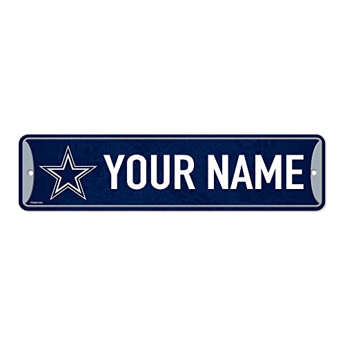 Rico Industries NFL Football Dallas Cowboys Primary Personalized Metal Street Sign 4