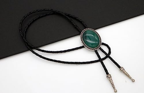 Kecol Fashion Western Native American Handmade Bola Tie Vintage Emerald Stone Bolo Tie (Green) #TOP5