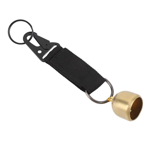 POENVFPO Clear Loud Bear Bells, Thickened Brass Strap Snap Hook Keychain for Outdoor Climbing Backpack Camping Safety (Black)