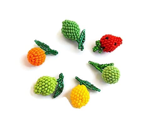 Handmade Beading Fruit BeadsWholesale beadsBeaded Jewielry FindngsBeaded earringsorangesApplelemonlime