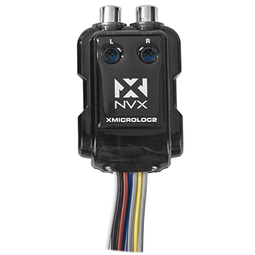NVX XMICROLOC2 | 300W 2-Channel Speaker Cable to RCA Adjustable Line Output Converter with Remote Turn On