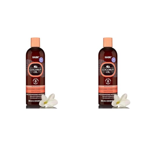 Image of HASK Coconut Nourishing Conditioner for all hair types, colour safe, gluten-free, sulfate-free, paraben-free - 1 355 mL Bottle (Pack of 2)